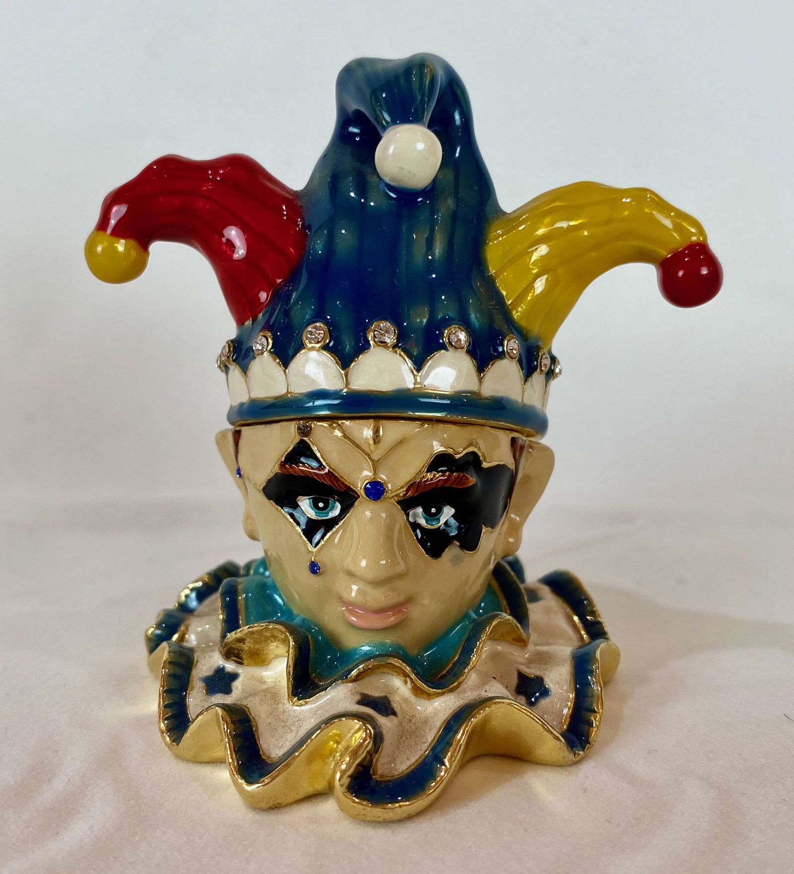 Keren Kopal Faberge Style Jester Enamel Trinket Box (1 of 5)
