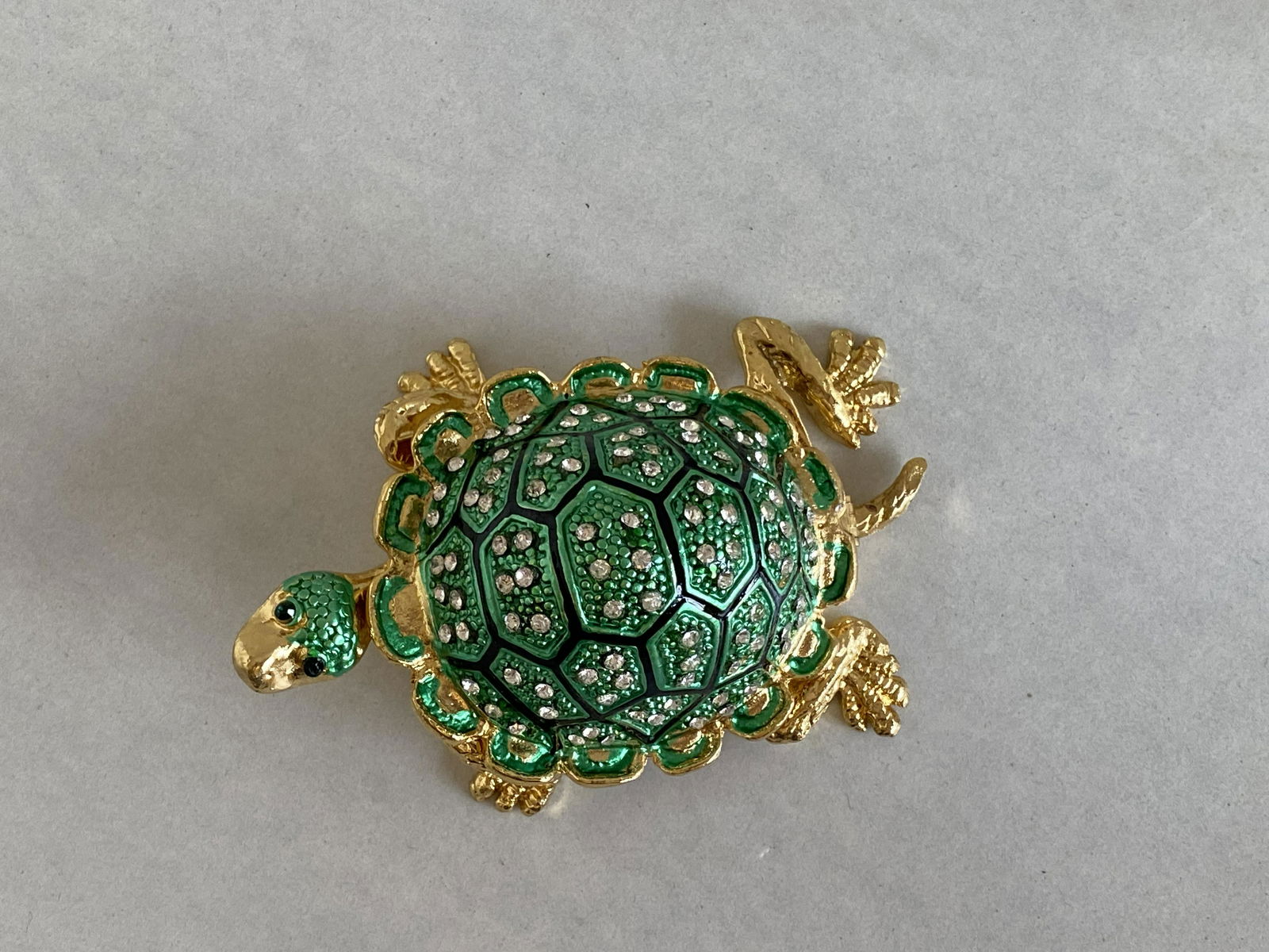 Crystal and Enamel Turtle Trinket Box (1 of 6)