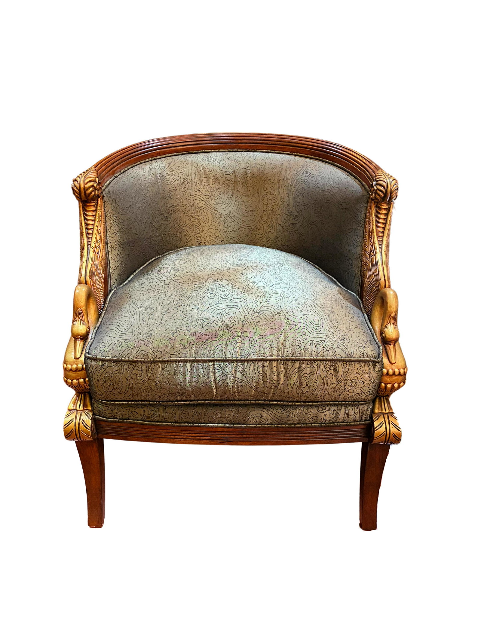 Vintage Empire Style Swan Arm Chair: Vintage Empire Style Swan Arm Chair Approximate Dimensions 32"H x 28" W x 28" D