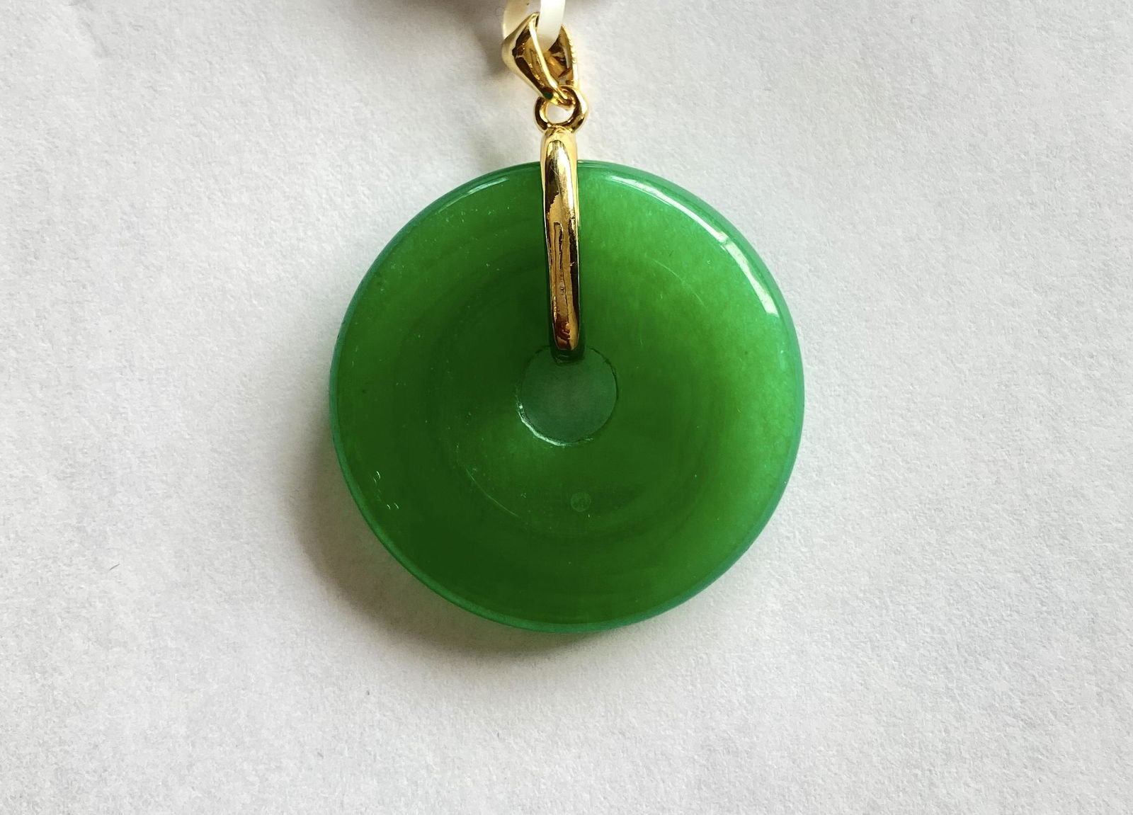 Apple Green Jade Coin Pendant (1 of 2)