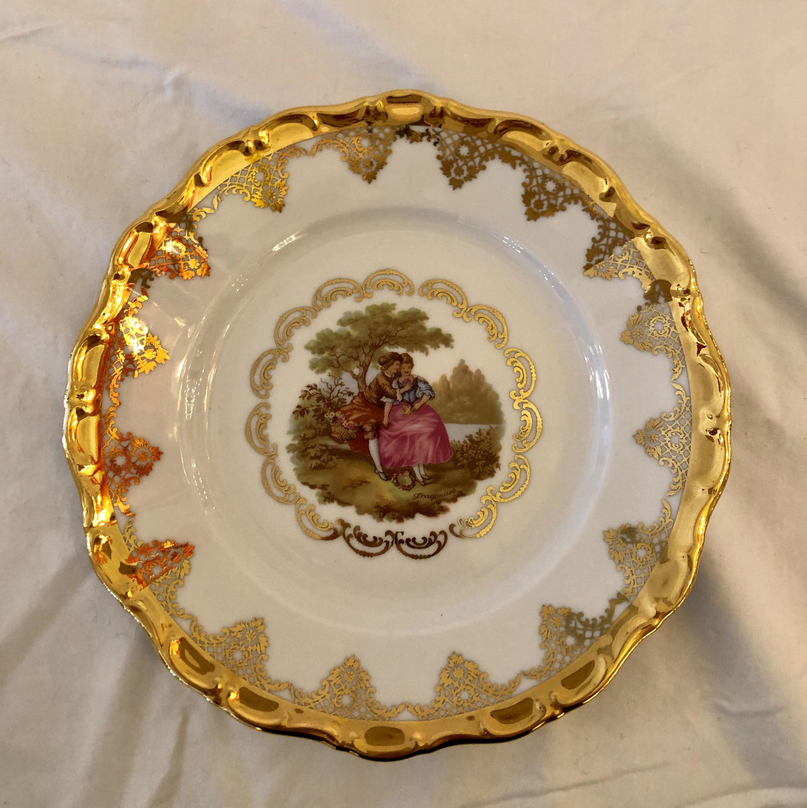 Six (6) Piece Hand Painted Porcelain Plates (1 of 6)