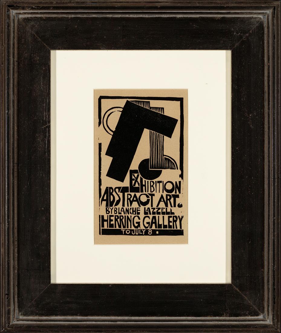 Blanche Lazzell (1878-1956) Herring Gallery: Blanche Lazzell (1878-1956) Herring Gallery Exhibition Flyer, 1925 Linocut print Signature not visible