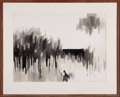 Herman Maril (1908-1986)   Beech Forest, 1975   Ink: Herman Maril (1908-1986) Beech Forest, 1975 Ink wash on paper Signed lower right