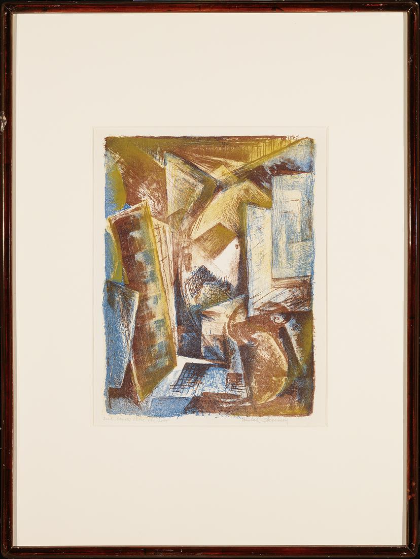 Beulah Elsie Sloan Stevenson (1890-1965) Five Houses: Beulah Elsie Sloan Stevenson (1890-1965) Five Houses Through the Door, c. 1940 Lithograph Signed lower right