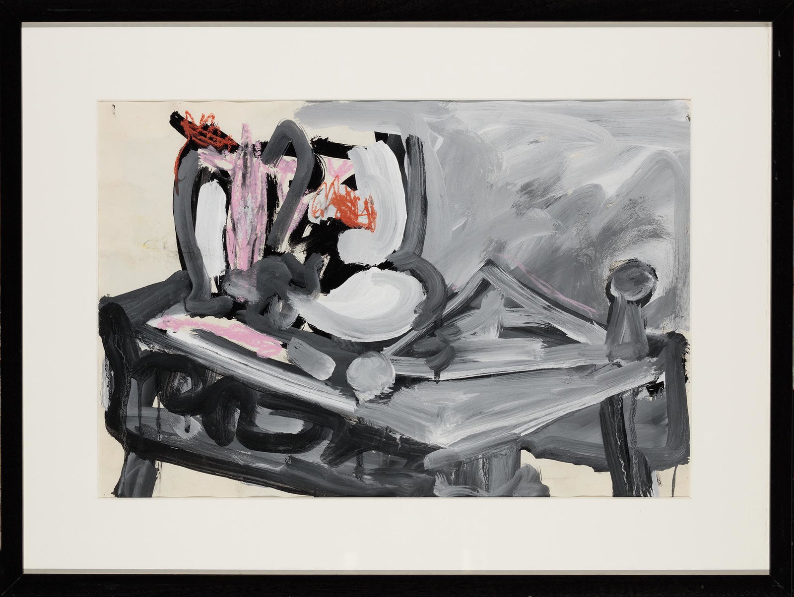 Lillian Orlowsky, Untitled (Still Life in Grays), n.d., Gouache and conte crayon on paper: Lillian Orlowsky (1914-2004) Untitled (Still Life in Grays), n.d. Gouache and conte crayon on paper Unsigned