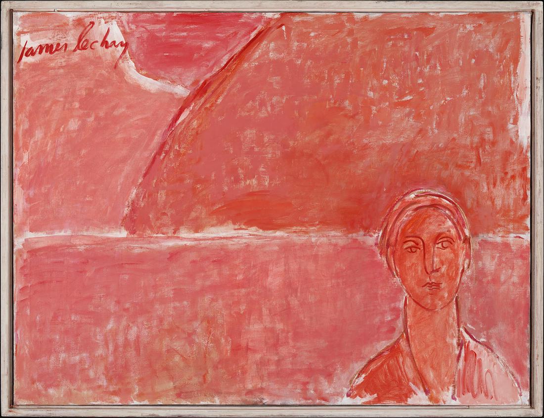 James Lechay, Icaria with Portrait, n.d., Oil on canvas: James Lechay (1907-2001) Icaria with Portrait, n.d. Oil on canvas Signed upper left and on reverse