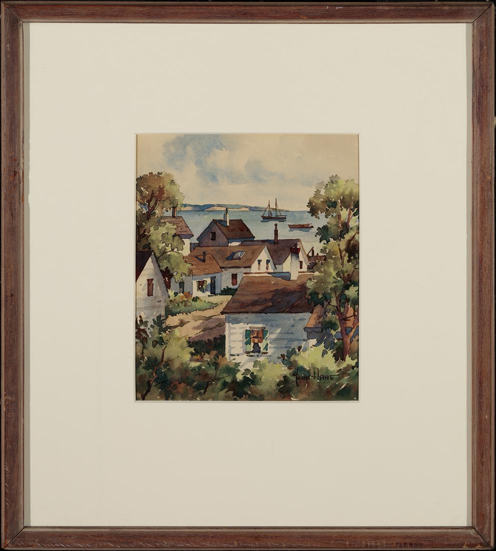 John Cuthbert Hare, Provincetown View, n.d., Watercolor on paper: John Cuthbert Hare (1908-1978) Provincetown View, n.d. Watercolor on paper Signed lower right