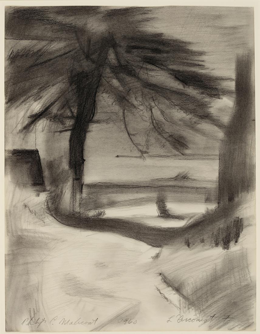 Philip Malicoat, L'Arconest, 1960, Charcoal on paper: Philip Malicoat (1908-1981) L'Arconest, 1960 Charcoal on paper Signed lower left