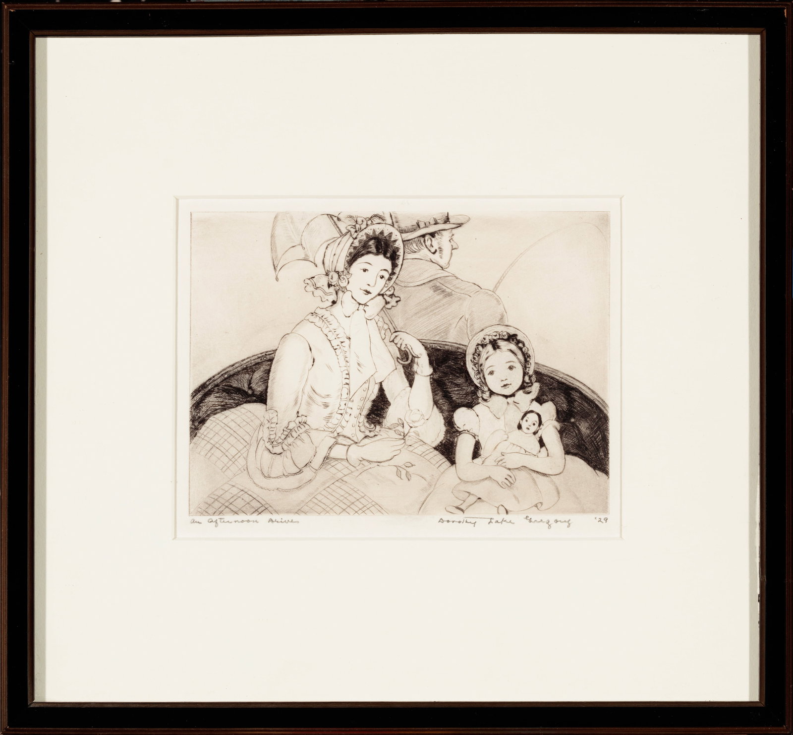 Dorothy Lake Gregory, An Afternoon Drive, Etching and drypoint (1 of 2)