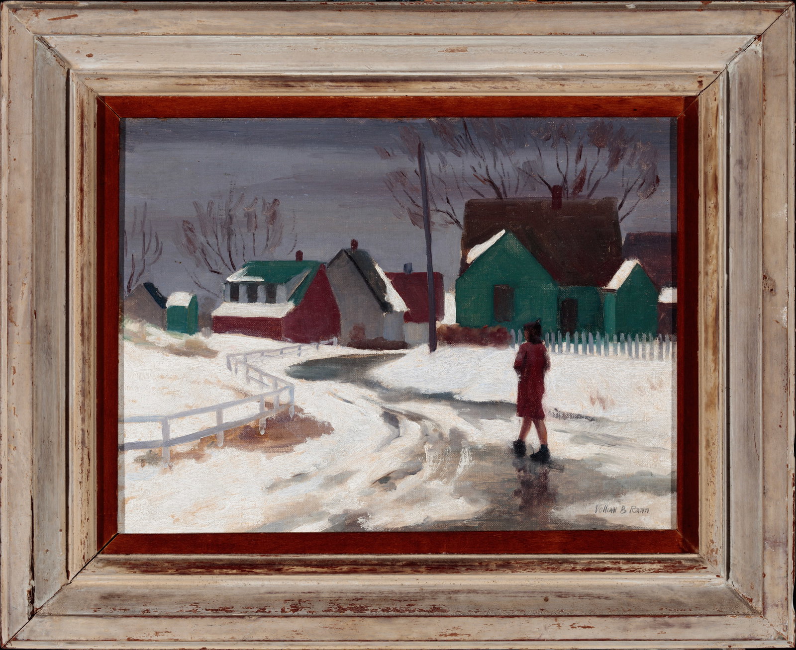 Vollian Rann, Winter Scene, Oil on panel (1 of 2)