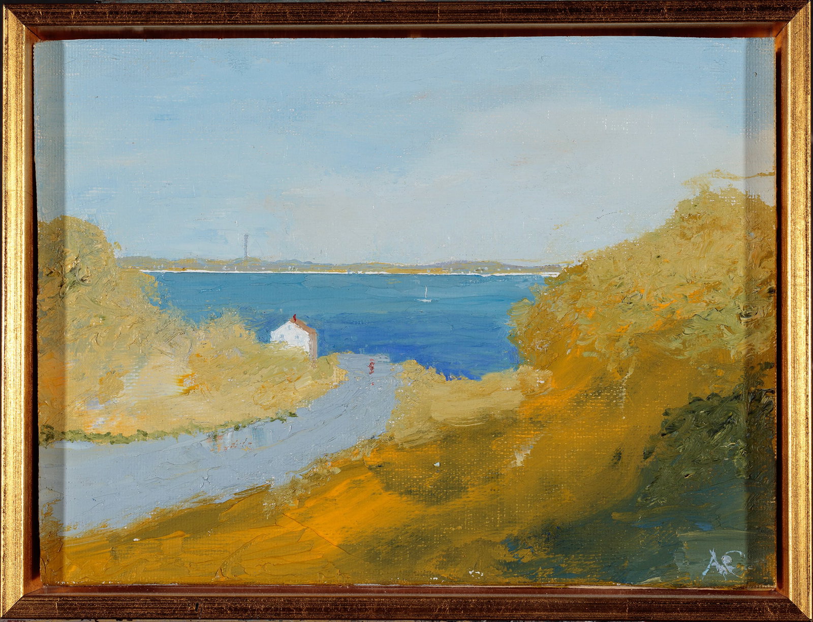 Arthur Cohen, View of Provincetown Monument Over the Bay, Oil on canvas (1 of 1)