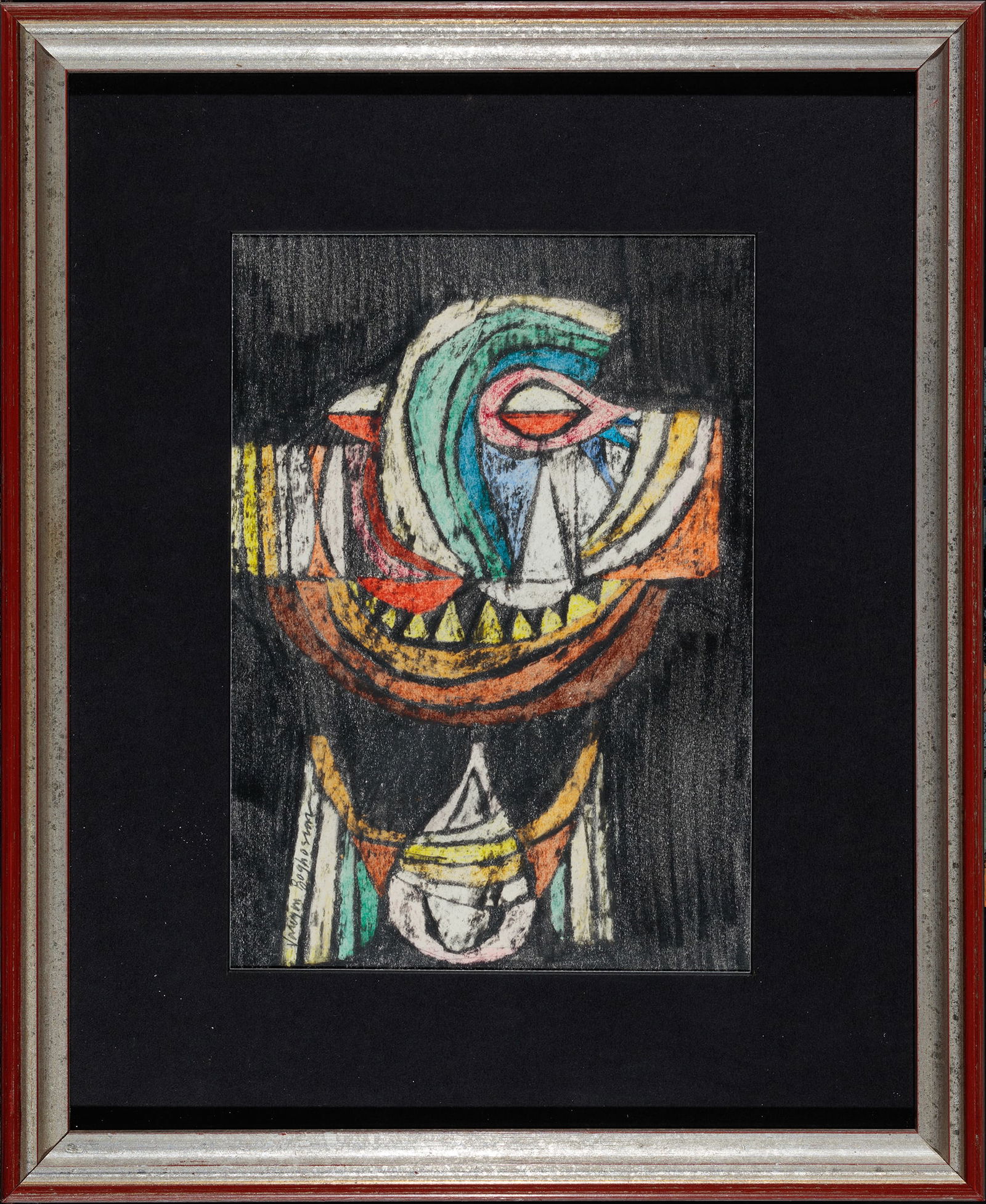 Varujan Boghosian, Mask, Crayon and pencil on paper (1 of 2)