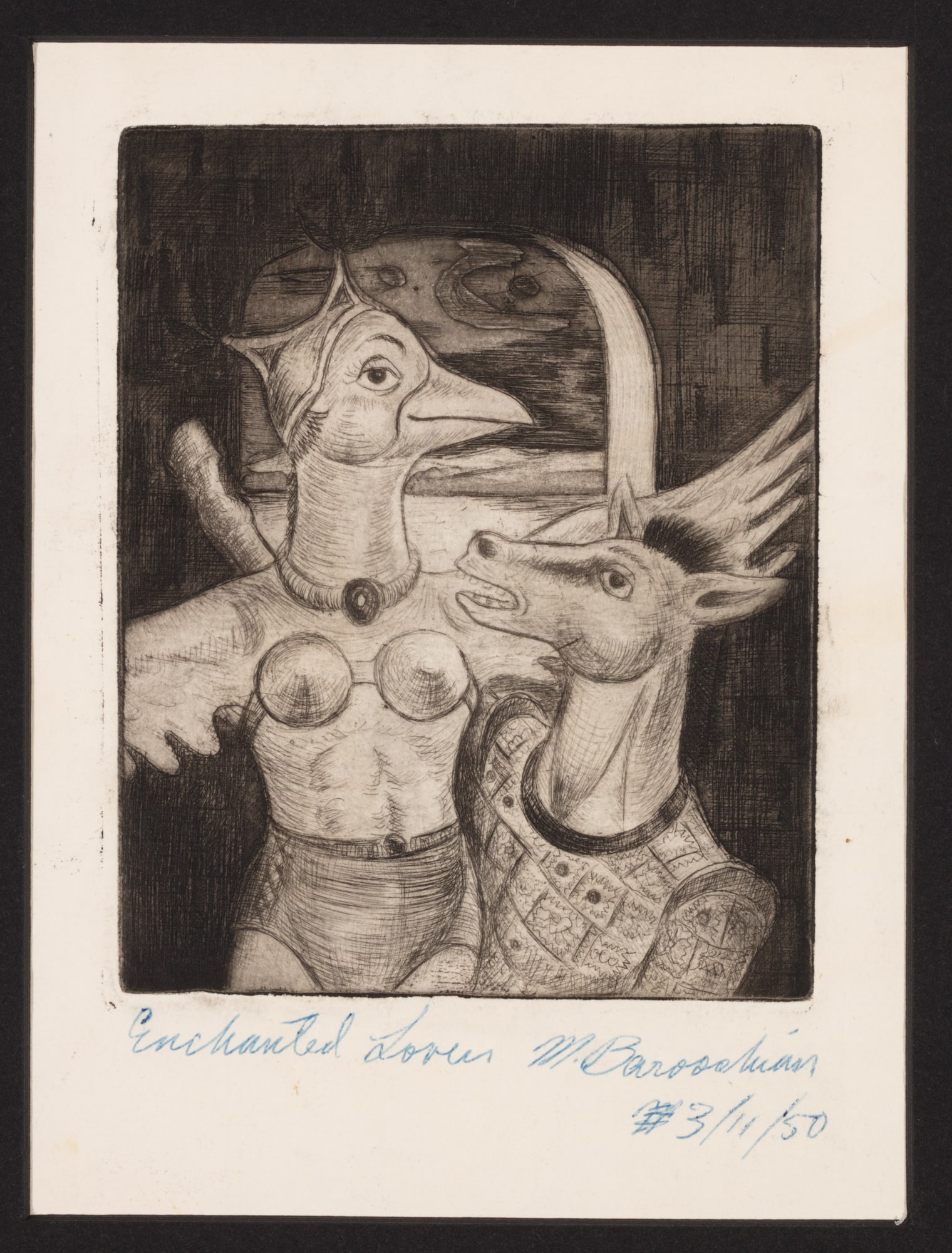 Martin Barooshian, Enchanted Lovers, Etching (1 of 1)