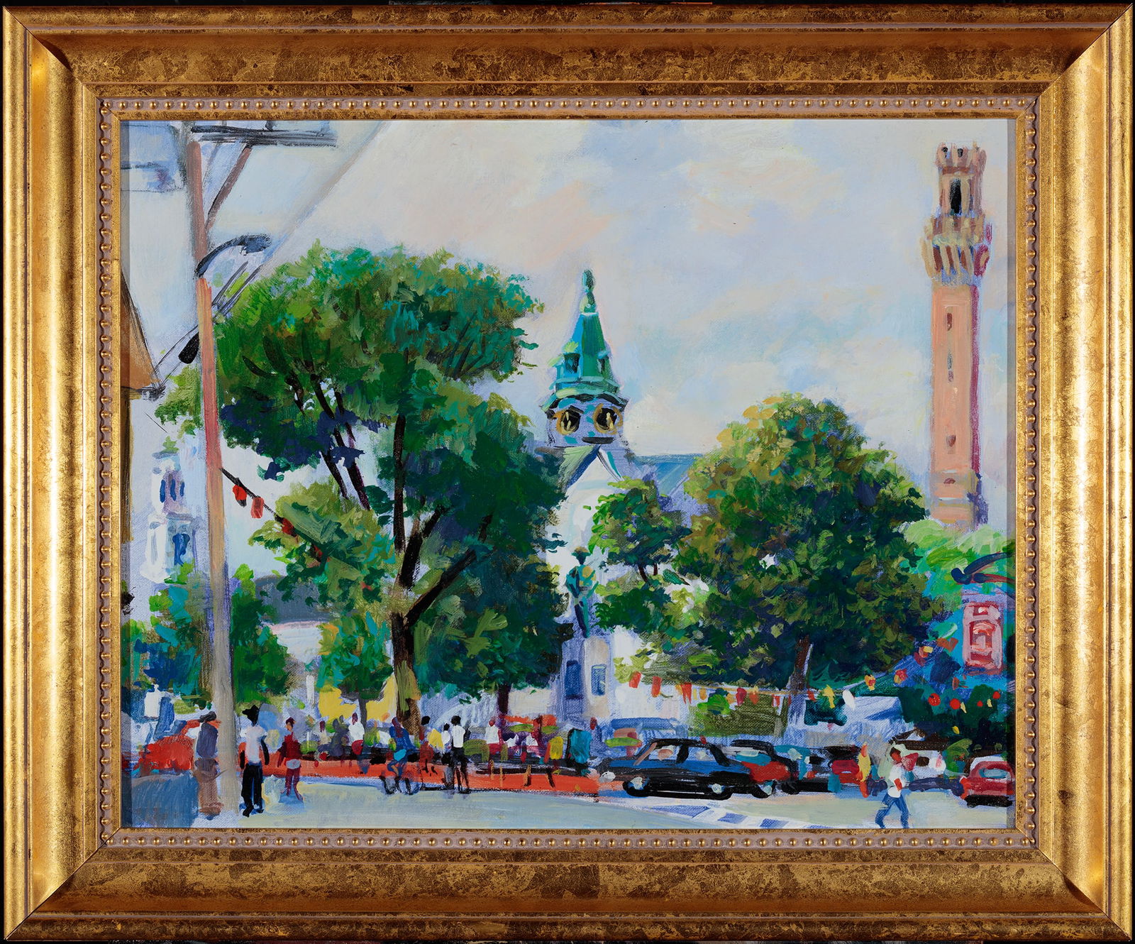 George Lee Crosby, Provincetown Street Scene, Oil on canvas (1 of 2)