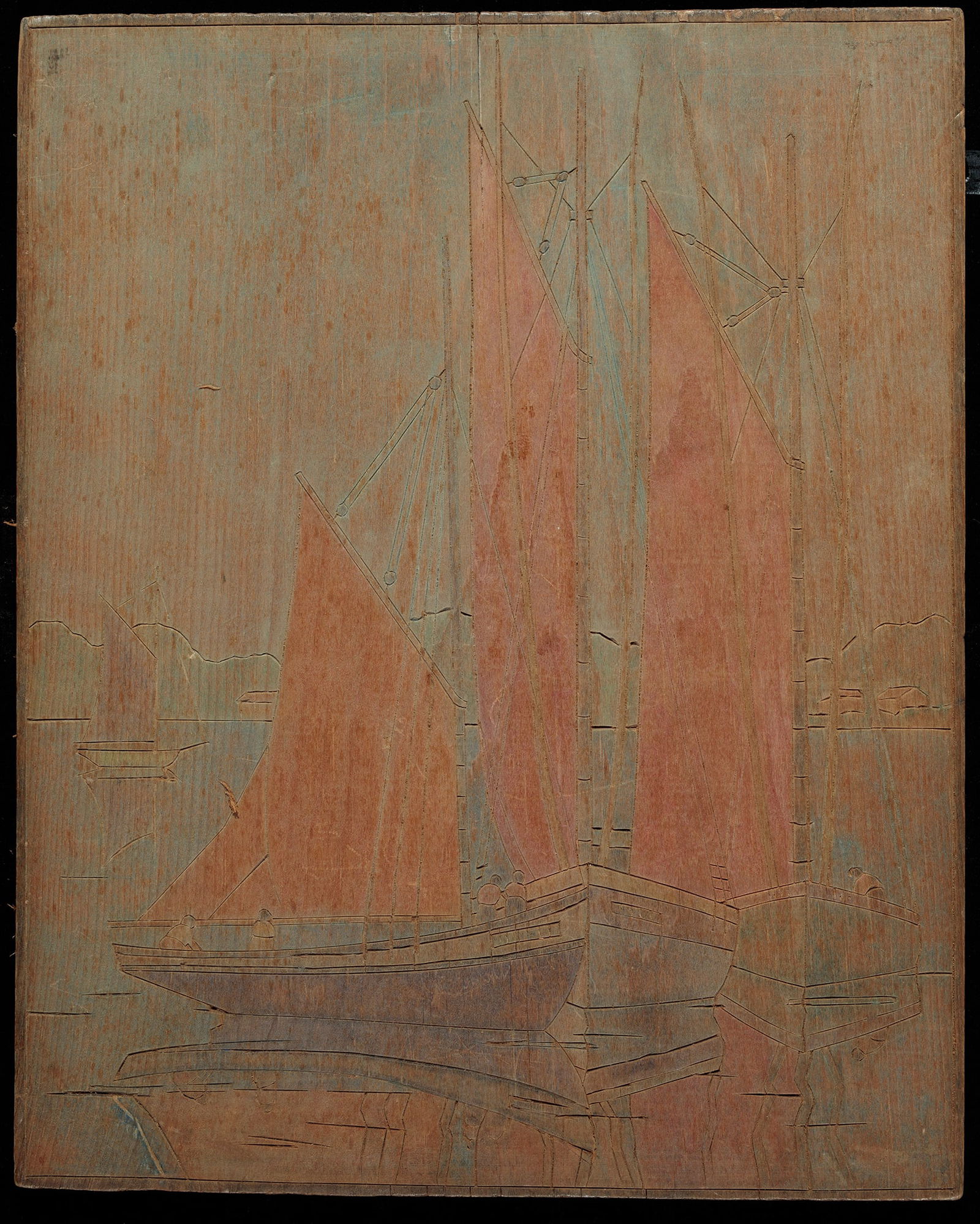 Ora Inge Maxim, The Boatyard, Wood printing block (1 of 1)