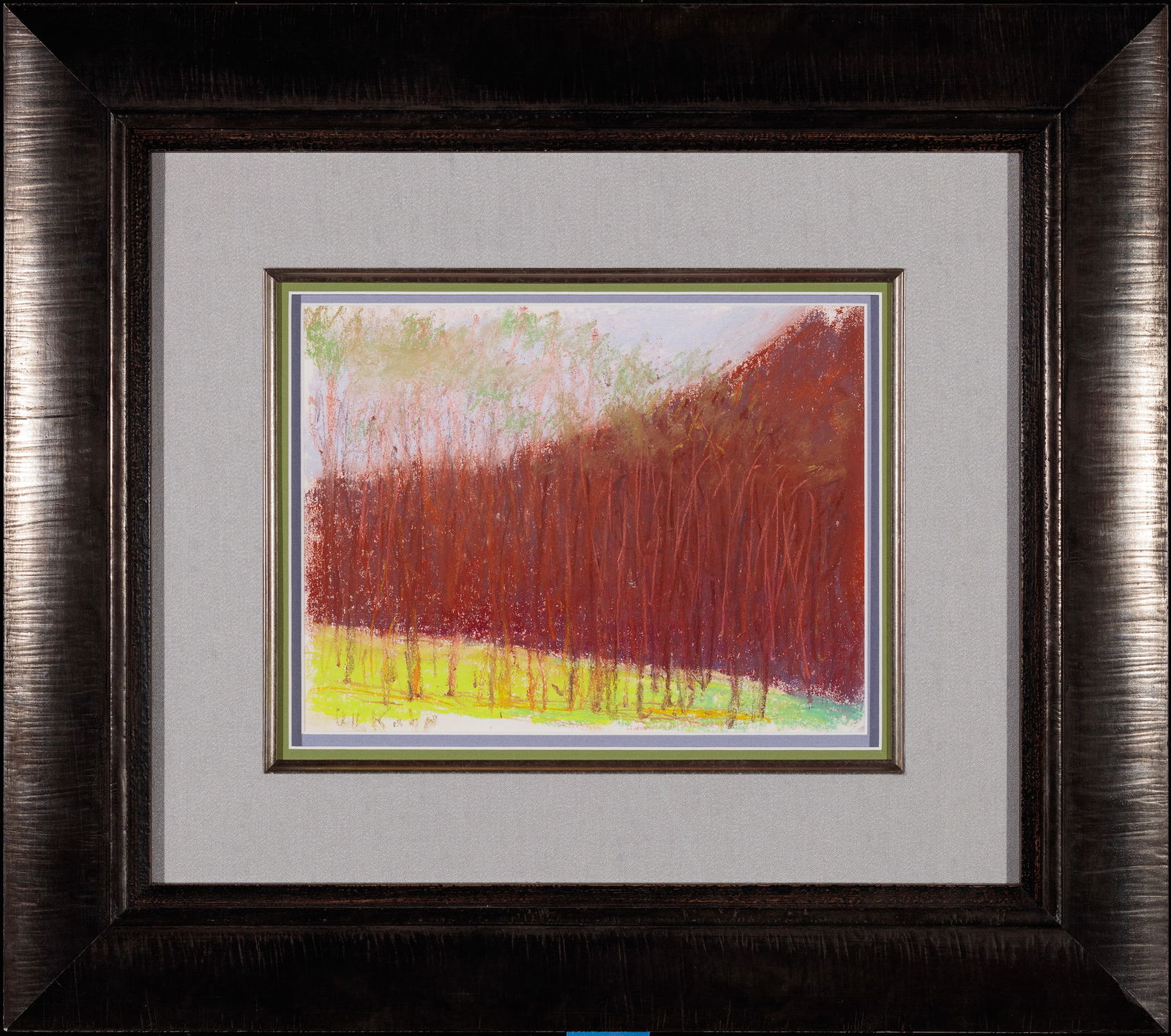 Wolf Kahn, Receding Woods (Burnt Sienna), Pastel on paper (1 of 2)