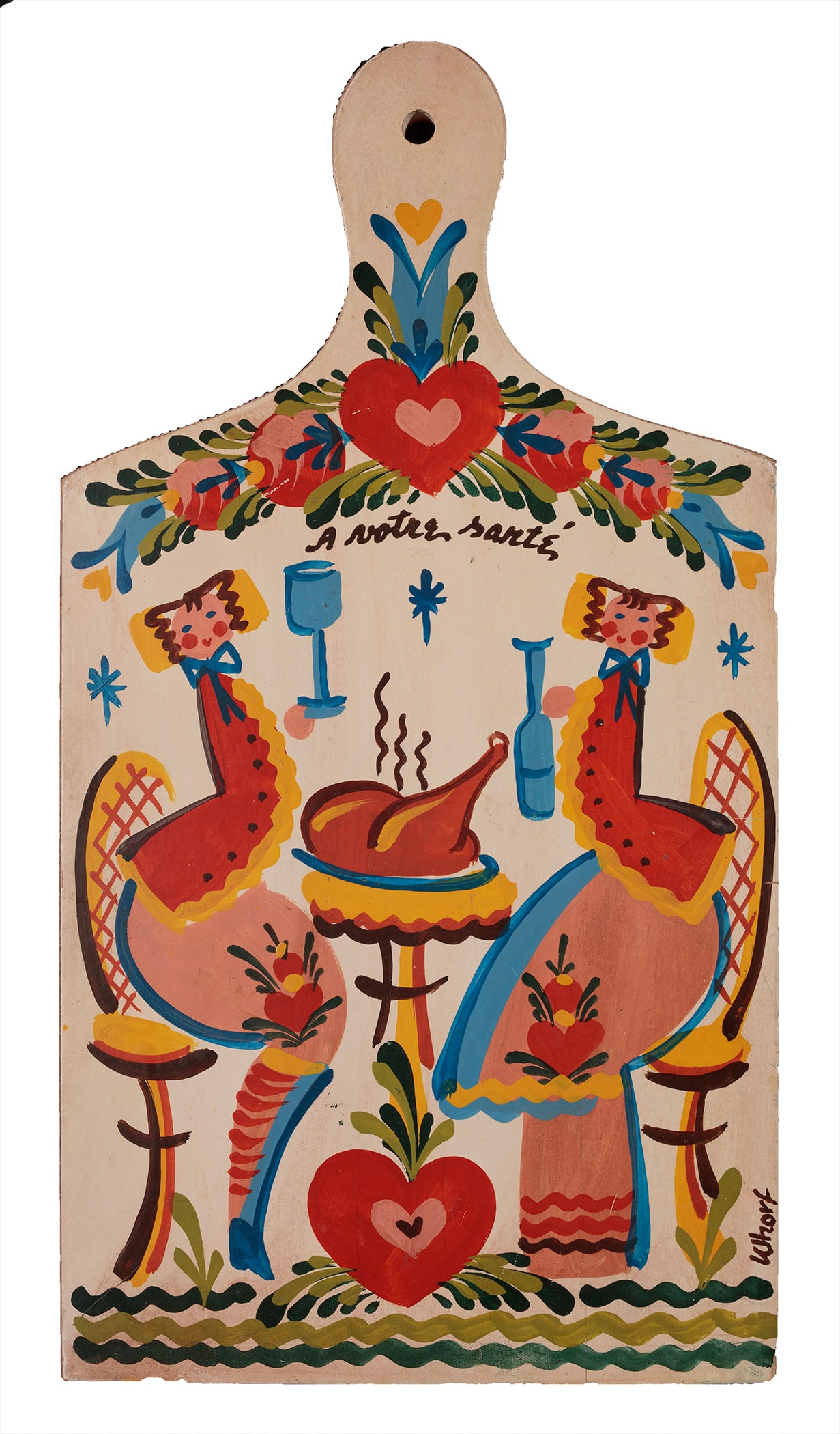 Nancy Whorf, A Votre Sante Cutting Board, Wood (1 of 2)