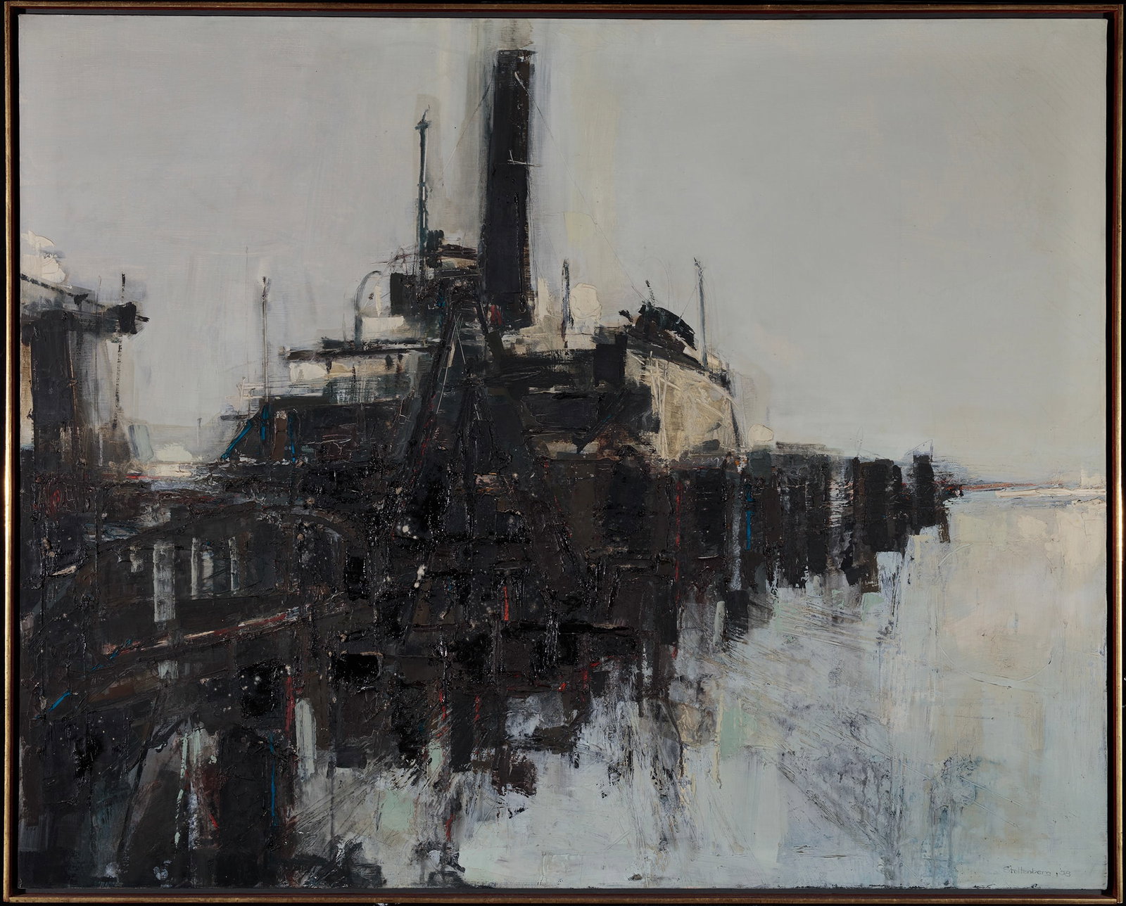 Donald Stoltenberg, Norfolk Ferry, Oil on canvas: Donald Stoltenberg (1927-2016) Norfolk Ferry, 1958 Oil on canvas Signed lower right 100% of proceeds from this sale go to PAAM