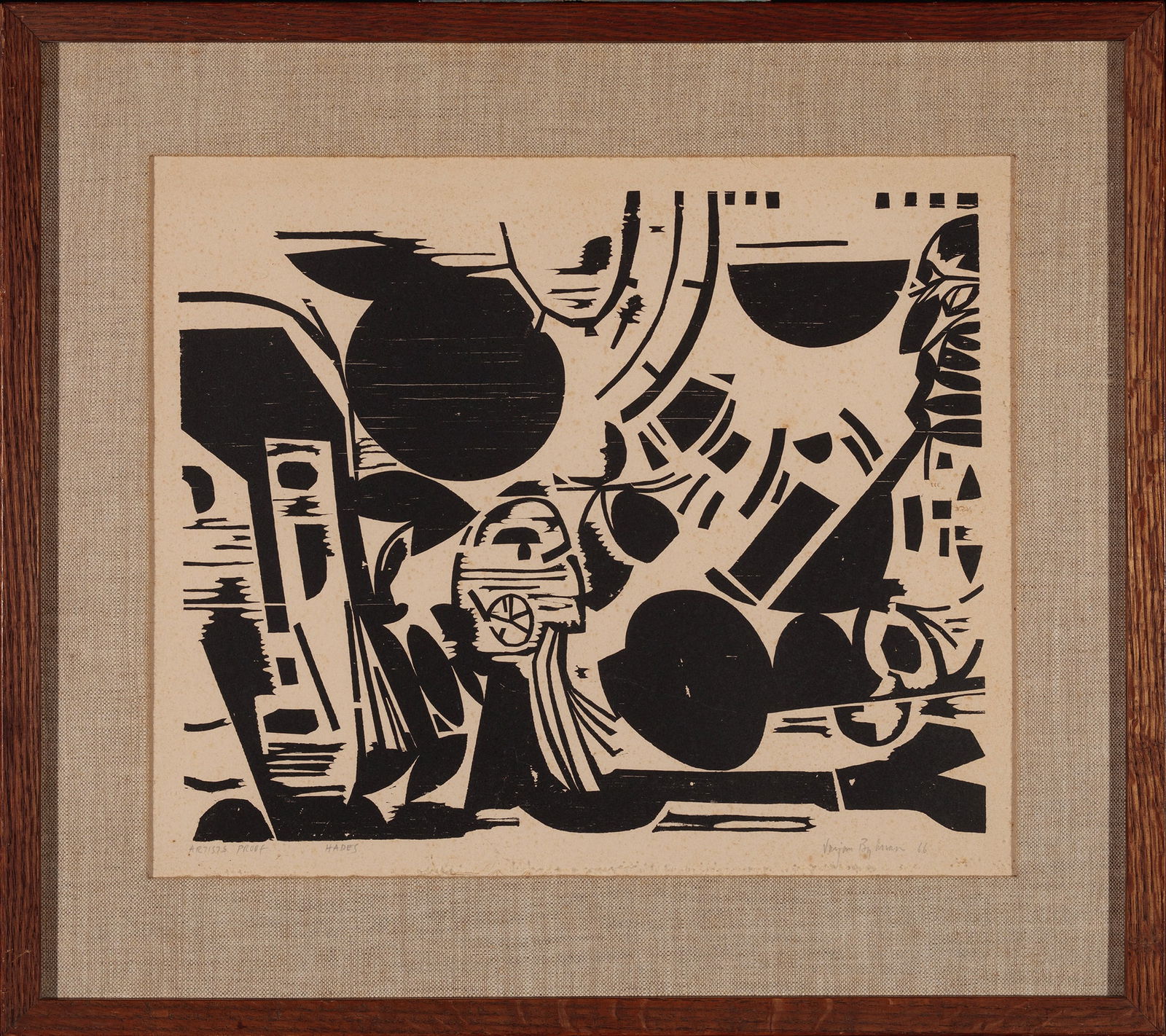 Varujan Boghosian, Hades and Head of Orpheus, Woodblock prints (1 of 4)