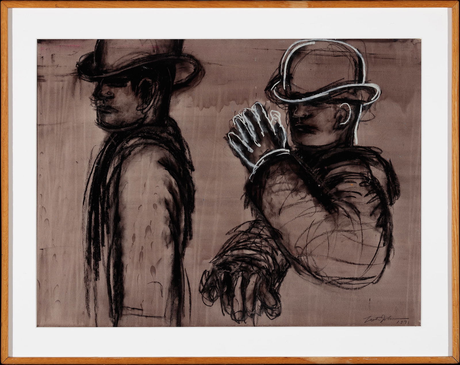 Lester Johnson, Two Men with Hat, Gouache (1 of 1)