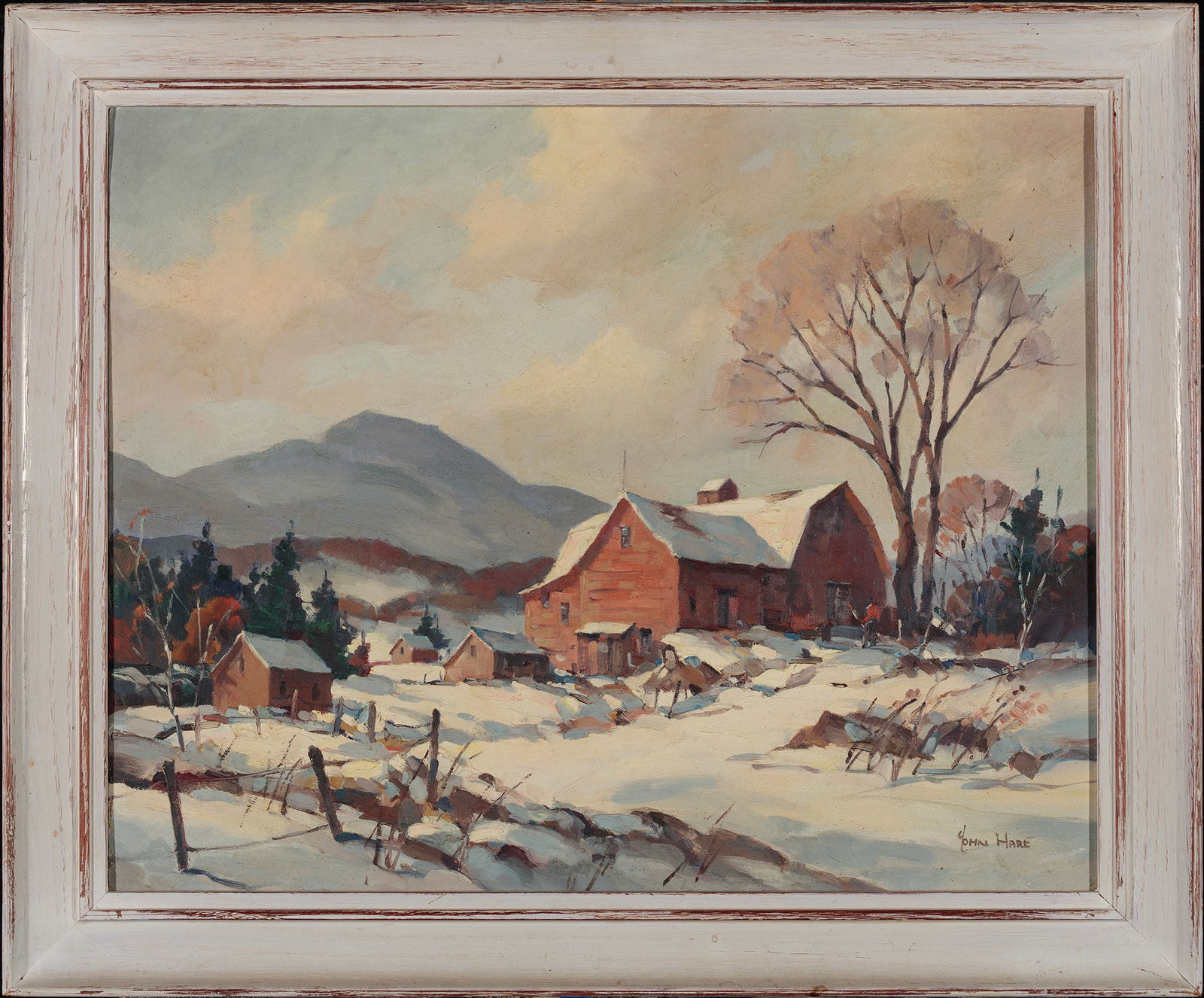 John Cuthbert Hare, Untitled (House in Snow), Oil on canvas: John Cuthbert Hare (1908-1978) Untitled (House in Snow), n.d. Oil on canvas Signed lower right 100% of proceeds from this sale go to PAAM