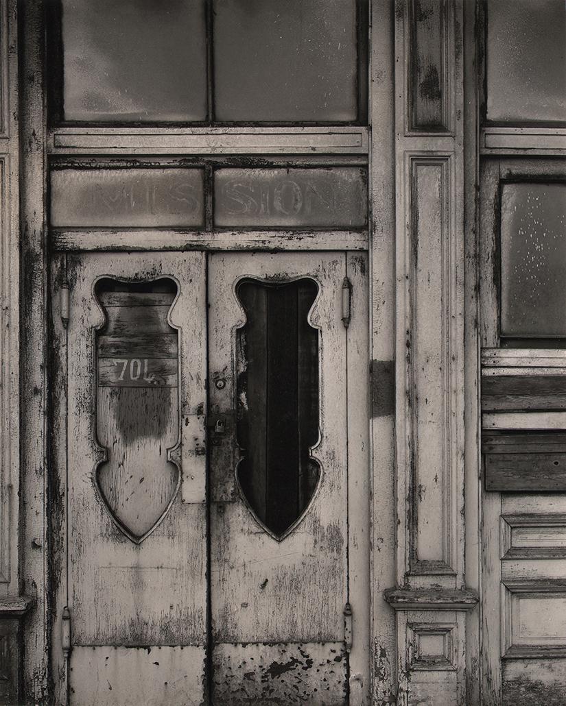 CALIFORNIA MID-CENTURY: Donald Ross: Donald Ross, Mission, Oakland, California, 1954, Vintage gelatin silver print, 9.5" x 7.5", mounted 15" x 12.5". Photographer's credit stamped on verso. Label with title & date affixed to mount verso.