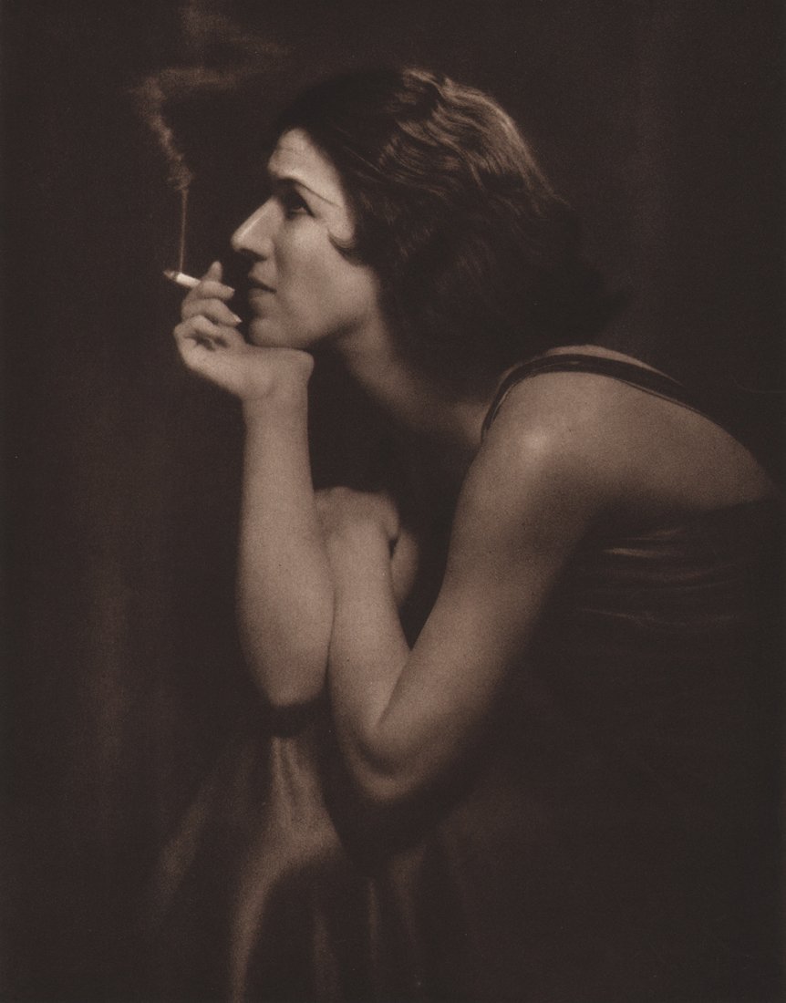 Adolf Fassbender, Pondering, c. 1935: Adolf Fassbender, Pondering, c. 1937, Photogravure, 11" x 8.75" image, 15.5" x 12.25" page. From "Pictorial Artistry: The Dramatization of the Beautiful in Photography," 1937.