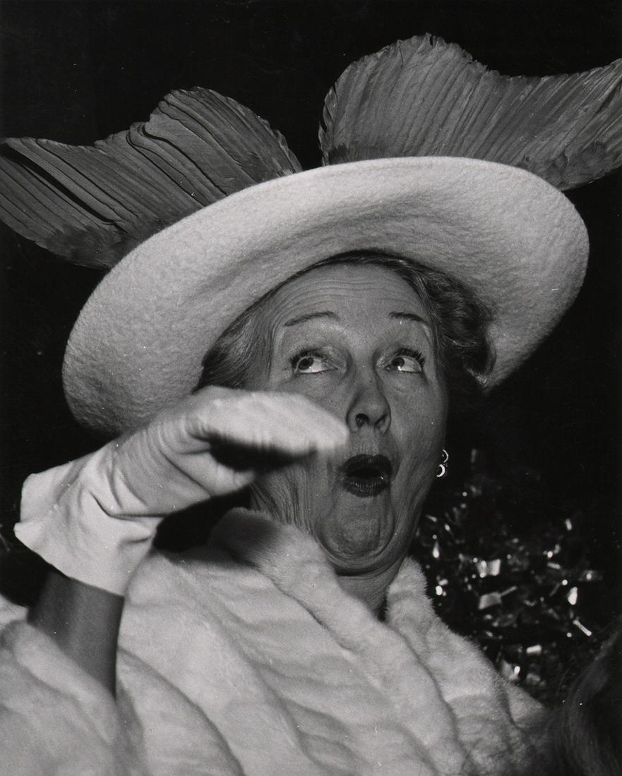 Weegee, Hedda Hopper, c. 1950: Weegee, Hedda Hopper, c. 1950, Vintage gelatin silver print, 10" x 8". Matted. Artist's credit stamped on verso x2. Numbered in pencil on verso.