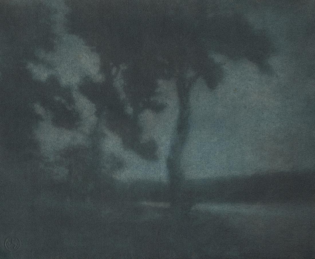 Francis O. Libby, Birches of Kennebago, Maine, c. 1920: Francis O. Libby, Birches of Kennebago - An Impression, Maine, c. 1920, Gum print, 9.75" x 12", mounted 17.25" x 16.75" paper. Artist's credit, title, and notes in pen on mount verso. Numbered in penc