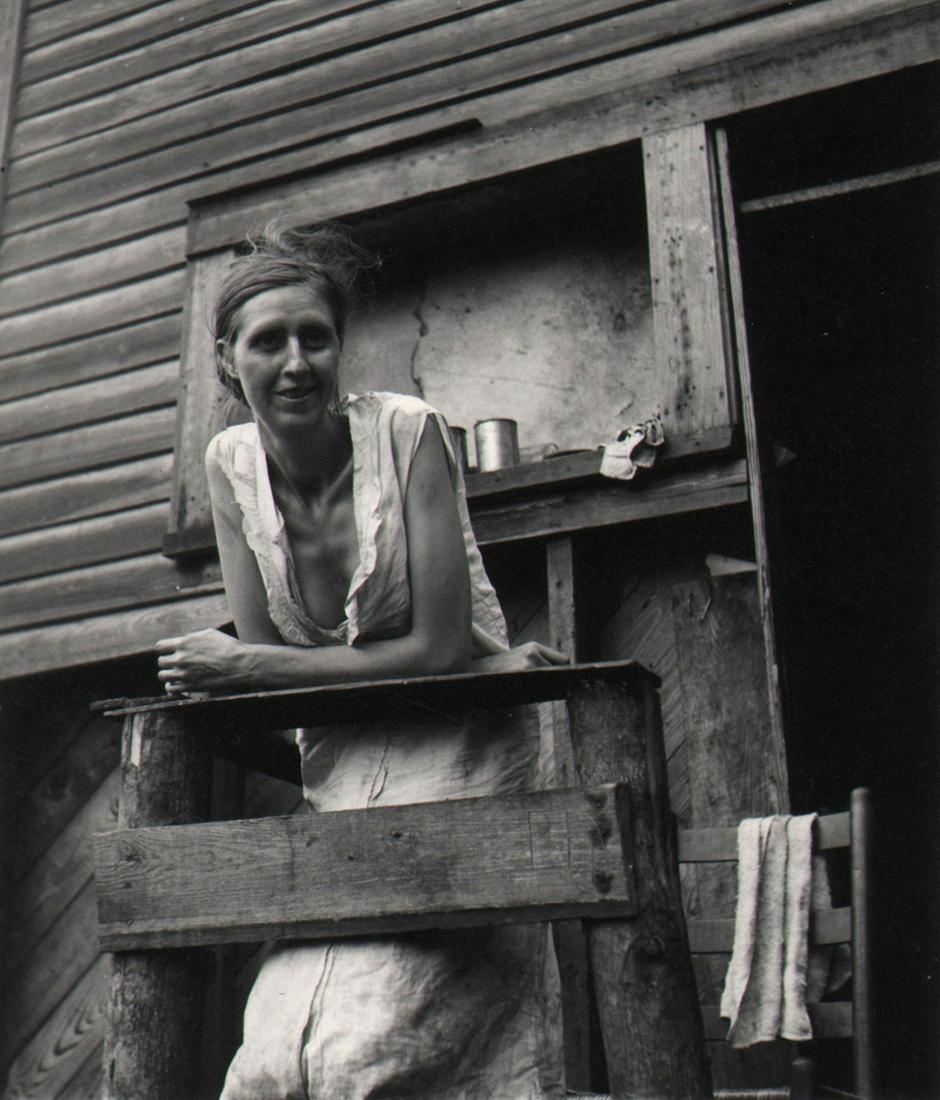 Marion Post Wolcott, Miner's Wife, W. Virginia, 1938: Marion Post Wolcott, Miner's Wife, West Virginia, 1938, Gelatin silver print, 6" x 4". FSA photograph. Signed with title and 1979 inscription in pencil on recto.