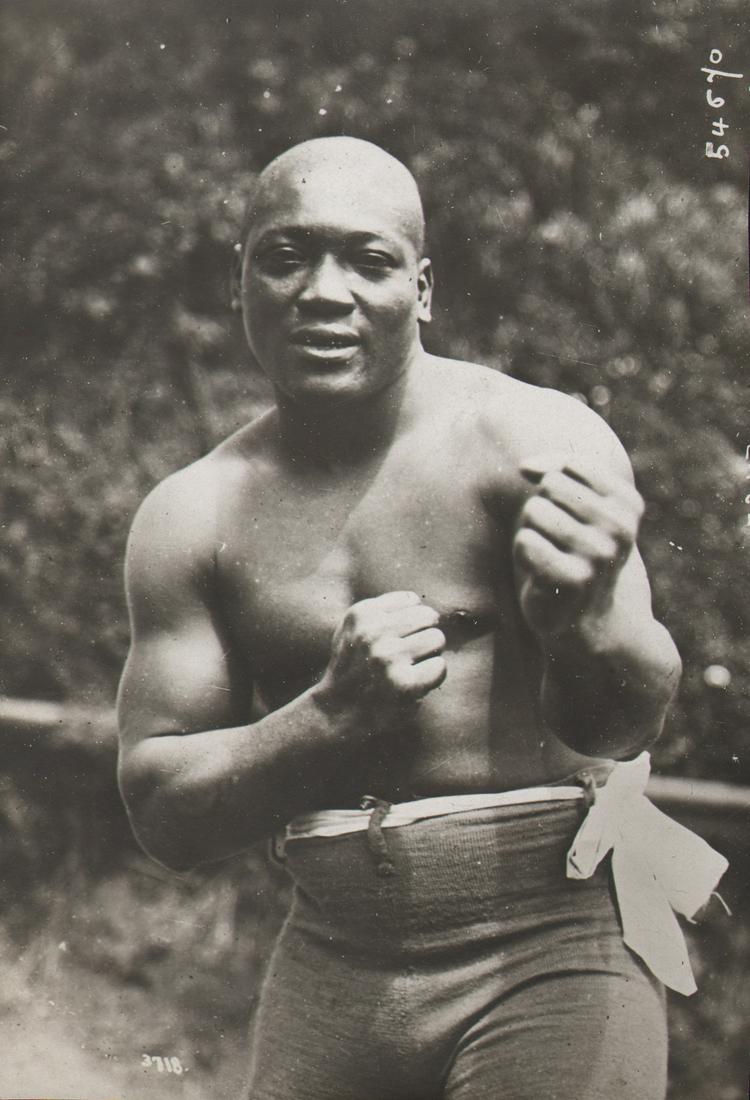 Branger, Boxer Jack Johnson, c. 1915: Branger, Boxer Jack Johnson, c. 1915, Vintage gelatin silver print, 6.25" x 4.25". Matted. Numbered in negative. Artist's credit stamped on verso. Title in pencil on verso.