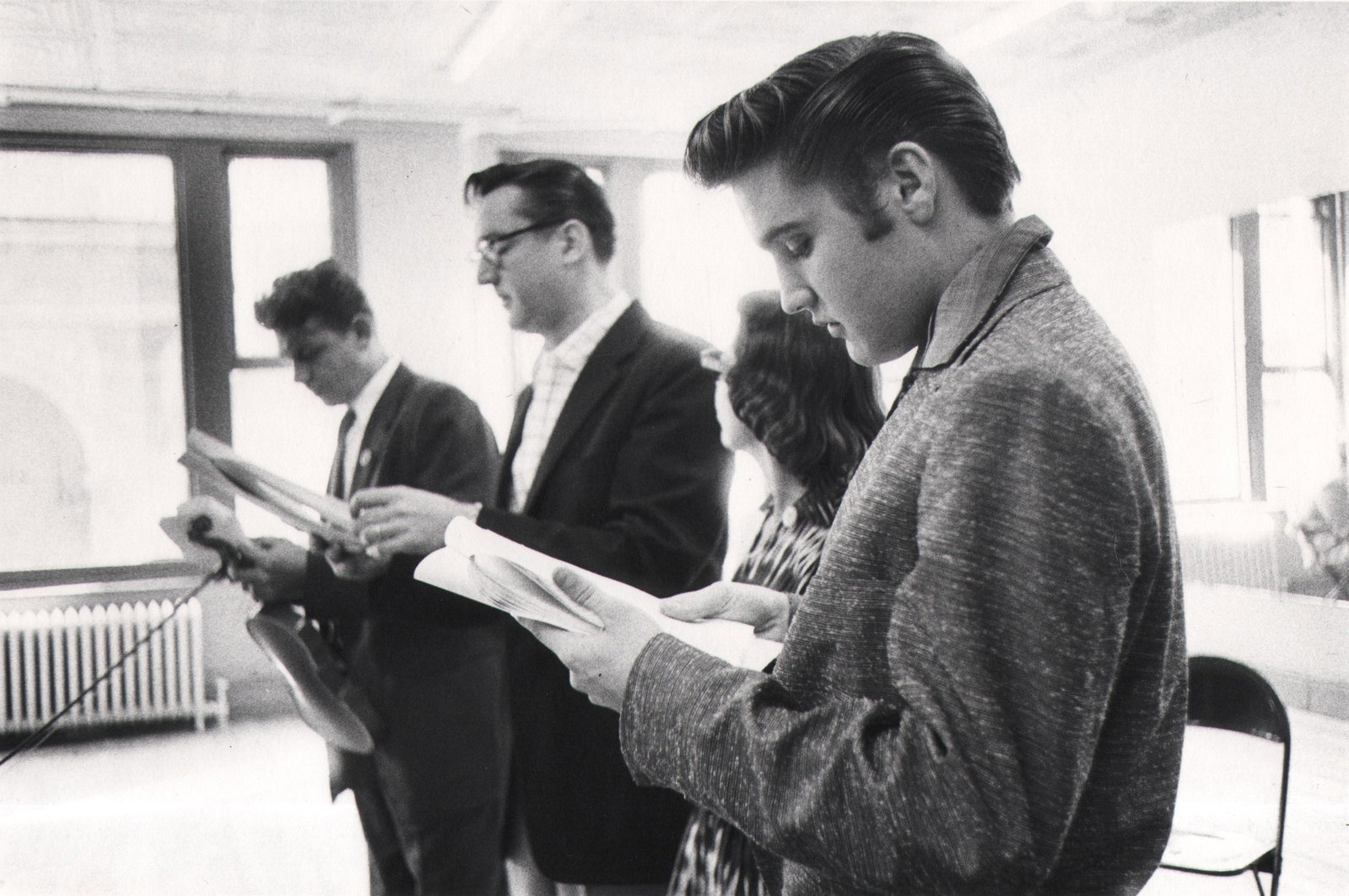 Alfred Wertheimer, Elvis Presley, c. 1956: Alfred Wertheimer, Elvis Presley, c. 1956 Vintage gelatin silver print, 11" x 14". Signed in pencil on verso. Artist's credit stamped on verso. Topix credit stamped on verso. London Express News copyr