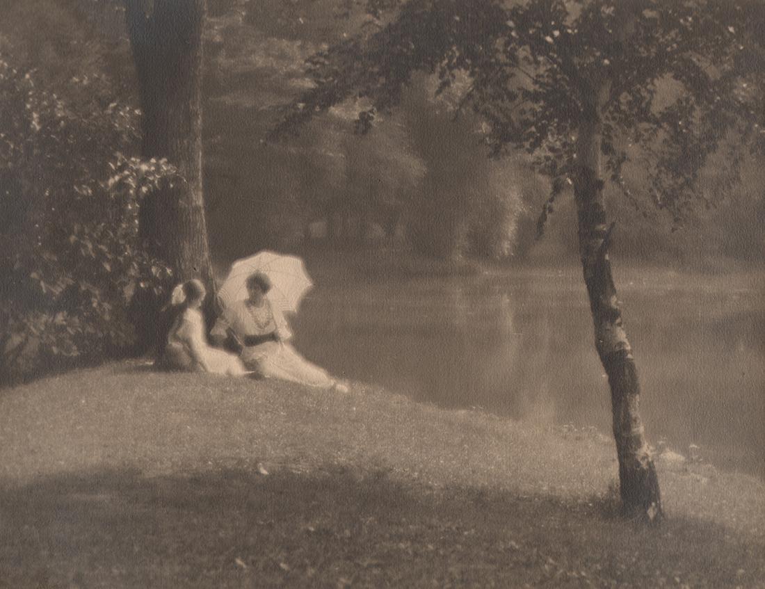 Drahomir Josef Ruzicka (Czech), Prospect Park, 1910: Drahomir Josef Ruzicka (Czech), One Summer Day... Long, long ago, Prospect Park, 1910, Bromide print, 10.5" x 13.5", mounted 20" x 16". Signed, titled, and dated in pencil on mount recto. Notes in pen
