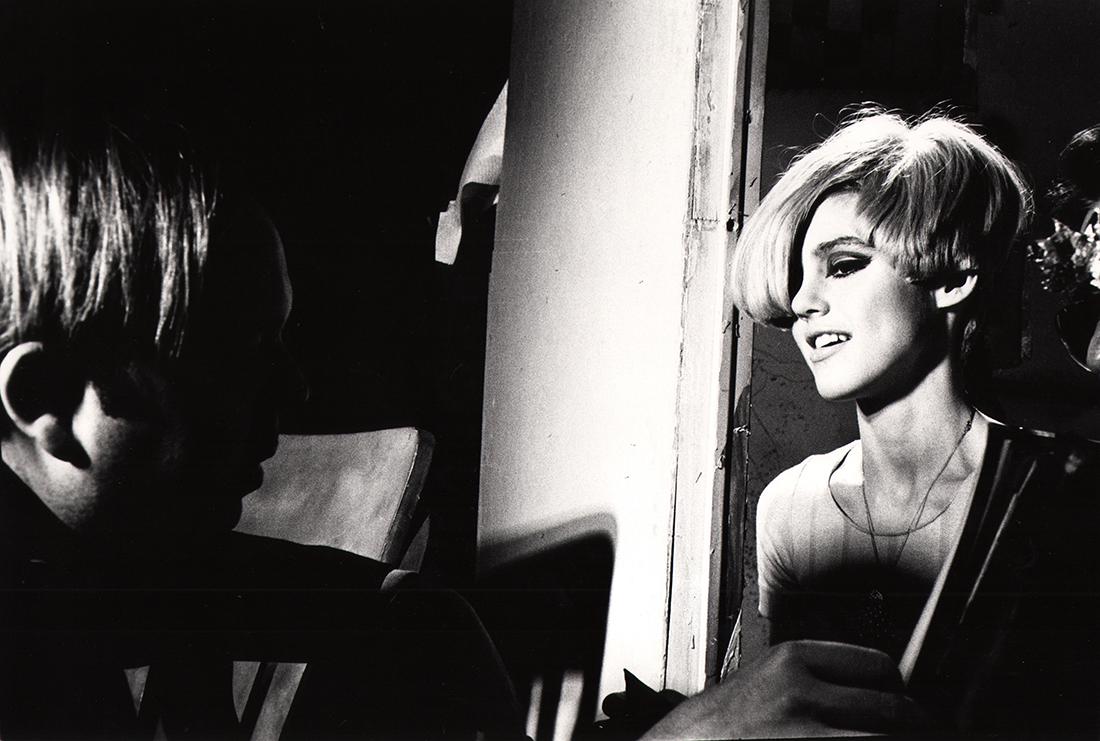 Billy Name, Geldzahler & Sedgwick (Andy Warhol), 1966: Billy Name, Filming Space with Henry Geldzahler & Edie Sedgwick, 1966, Gelatin silver print, 11" x 14". Matted. Signed in pen on recto. Number affixed to recto. Exhibition labels on accompanying board