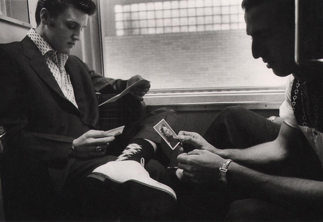 Alfred Wertheimer, Elvis Presley, c. 1956: Alfred Wertheimer, Elvis Presley, c. 1956, Vintage gelatin silver print, Image: 7" x 10", Paper: 11" x 14". Signed in pencil on verso. Artist's credit stamped on verso. Topix credit stamped on verso. 