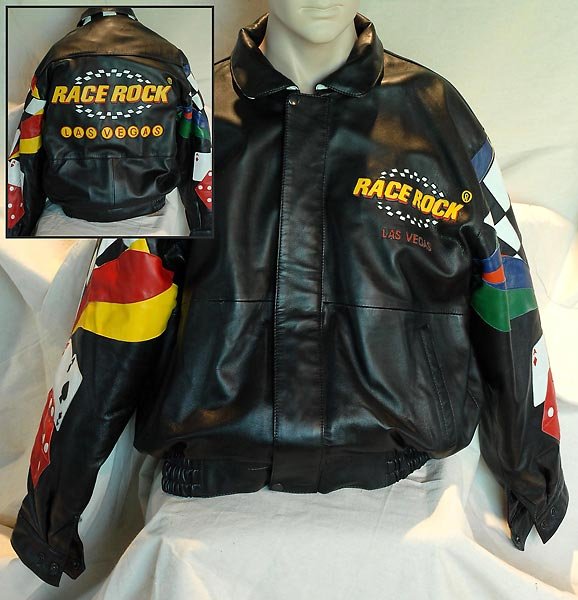 Black Race Rock Las Vegas Leather Jacket