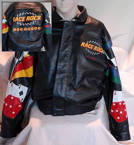 Black Race Rock Las Vegas Leather Jacket