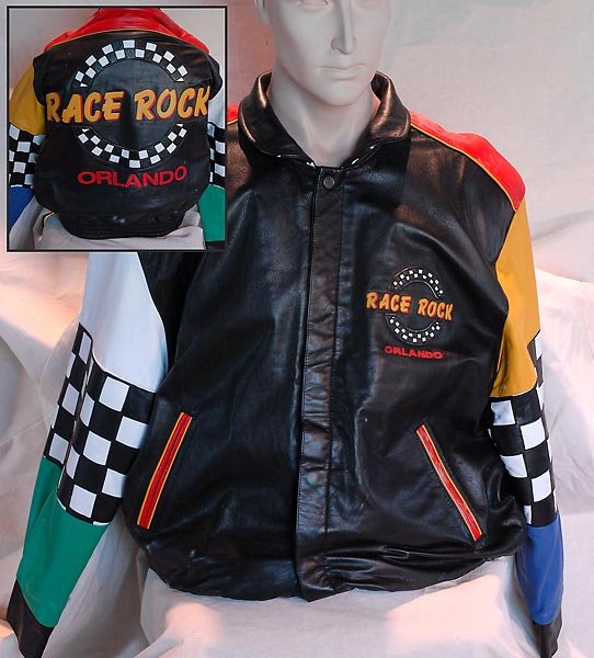 Black Leather Race Rock Of Orlando Jacket