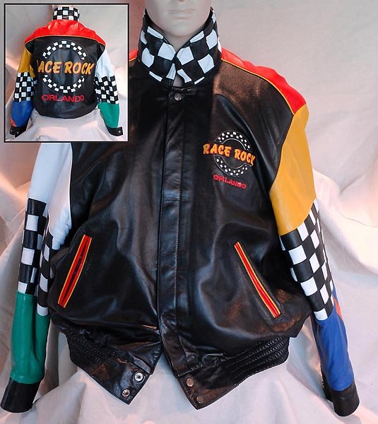 Black Leather Race Rock Of Orlando Jacket