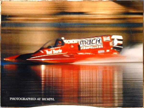 Bud Davie In Boat At 181 Mph Framed Photo
