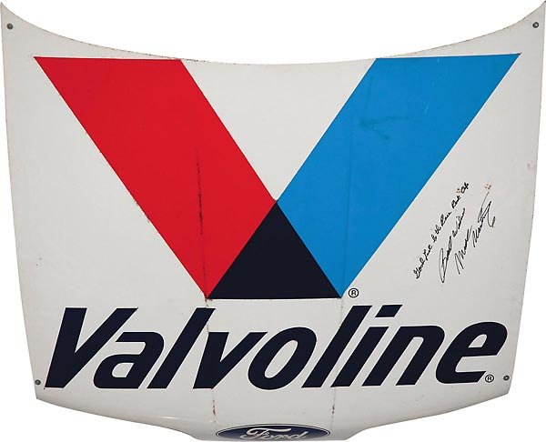 Race Used Nascar Valvoline Hood White Ford