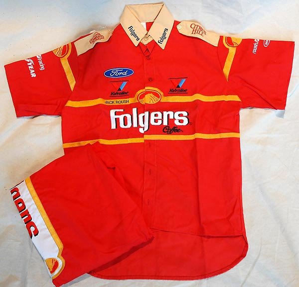 Jack Roush Red Folgers Coffee Team Shirt W/Pants