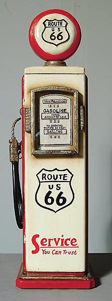 Route 66 Red & White Gas Pump Replica CD Cabinet