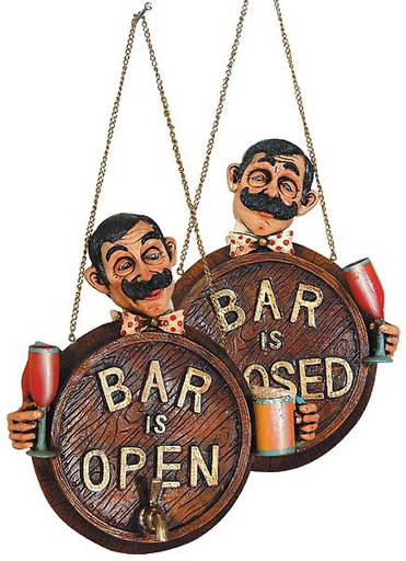 Open/close Two Sided Bar Sign