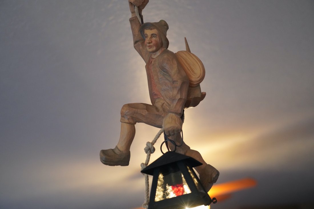 Vintage Hand Covered Wood Nightwatcher Lamp.: An amazing handcrafted piece. This sculpture will bring a smile to your face everyday :)Made of Rare Black Forest Wood Carved NIGHTWATCHER.