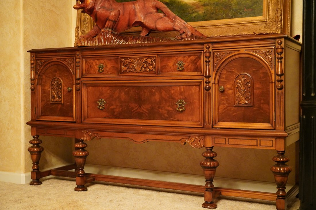 Antique Buffet Continental Carved Walnut (1 of 11)