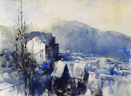 CHONG KAH WAH (b. 1971) Manali March 02, 2015: CHONG KAH WAH b. Selangor, 1971 MANALI MARCH 02, 2015 Signed and dated (lower right) Watercolour on art card 39 cm x 54 cm ------------------- 张家华