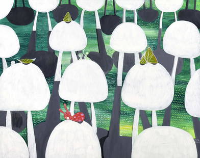 RISA WADA (b. 1972) Homecoming: Immigration, 2018: RISA WADA b. Kuala Lumpur, 1972 HOMECOMING: IMMIGRATION, 2018 Signed and dated (lower right) Acrylic on canvas 61 cm x 71 cm ------------------- 莉沙和田