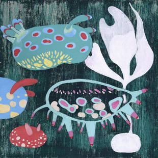 RISA WADA (b. 1972) Spongy Wakame, 2020: RISA WADA b. Kuala Lumpur, 1972 SPONGY WAKAME, 2020 Signed and dated (lower left) Acrylic on canvas 35.5 cm x 35.5 cm ------------------- 莉沙和田