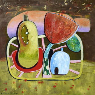 RISA WADA (b. 1972) Anima Home, 2020: RISA WADA b. Kuala Lumpur, 1972 SUMMER NOVEMBER: ANIMA HOME, 2020 Signed and dated (lower left) Acrylic on canvas panel 30 cm x 30.5 cm ------------------- 莉沙和田